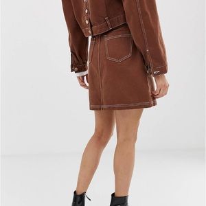 ASOS River Island Brown Contrast Skirt